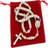 Holy Land Market Medjugorje Stone Rosary with Silver Beads & Saint Benedict Medal, Beautiful Rosary from Apparition Hill view 4