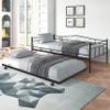 Anwick Daybed with Pop Up Trundle, Metal Daybed with Trundle/Mattress Foundation with Steel Slat Support/Easy Assembly, Twin view 1
