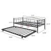 Anwick Daybed with Pop Up Trundle, Metal Daybed with Trundle/Mattress Foundation with Steel Slat Support/Easy Assembly, Twin view 2