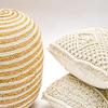 Agro Richer Home Dcor Round Jute Pouf Ottoman Footrest Bean Bag, Floor Chair for The Living Room, Bedroom and Kids Room Rustic Farmhouse Decor (Cover Only) 18x18x14 (18x18x14, Natural Beige+Ivory) view 1