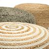 Agro Richer Home Dcor Round Jute Pouf Ottoman Footrest Bean Bag, Floor Chair for The Living Room, Bedroom and Kids Room Rustic Farmhouse Decor (Cover Only) 18x18x14 (18x18x14, Natural Beige+Ivory) view 3