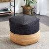 Agro Richer Square Cube Jute Pouf Bean Bag, Floor Chair Great for The Living Room, Bedroom and Kids Room Rustic Farmhouse Decor Ottoman Footrest(Cover Only) 18x18x18 (18x18x18, Black+Natural) view 1
