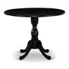 Pemberly Row Wood Dining Table with Pedestal Legs in Black, 30" H x 42" W x 42" D view 1