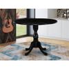 Pemberly Row Wood Dining Table with Pedestal Legs in Black, 30" H x 42" W x 42" D view 2