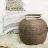 Agro Richer Home Dcor Braided Round Jute Pouf Ottoman Footrest Bean Bag, Floor Chair Great for The Living Room, Bedroom and Kids Room Rustic Farmhouse Decor (Cover Only) 18x18x14 (18x18x14, Grey) view 1