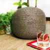 Agro Richer Home Dcor Braided Round Jute Pouf Ottoman Footrest Bean Bag, Floor Chair Great for The Living Room, Bedroom and Kids Room Rustic Farmhouse Decor (Cover Only) 18x18x14 (18x18x14, Grey) view 2