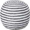 Agro Richer Home Dcor Round Jute Pouf Ottoman Footrest Bean Bag, Floor Chair Great for The Living Room, Bedroom and Kids Room Rustic Farmhouse Decor 20x20x14 (Cover Only) (20x20x14, Grey+Ivory) view 3