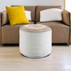 Agro Richer Round White Cotton Jute Pouf Bean Bag, Floor Chair for The Living Room, Bedroom and Kids Room Rustic Farmhouse Decor Ottoman Footrest(Cover Only) 18x18x14 (18x18x14, Whitecotton+Jute) view 2