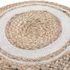 Agro Richer Round White Cotton Jute Pouf Bean Bag, Floor Chair for The Living Room, Bedroom and Kids Room Rustic Farmhouse Decor Ottoman Footrest(Cover Only) 18x18x14 (18x18x14, Whitecotton+Jute) view 4