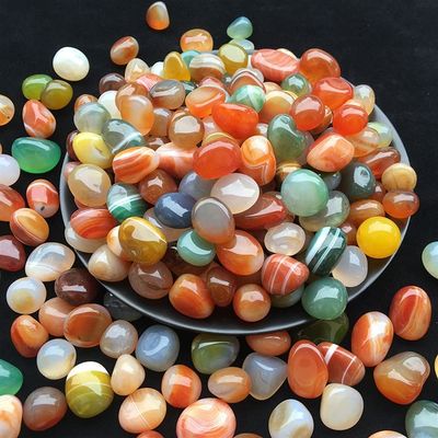 BERVSJ Healing Crystal Natural Mixed Agate Stone Tumbled Stones Rainbow Crystal for Church Prayers Succulents Bedding Vase Filler Landscape Home Decor Natural Rock (Size : 100g)