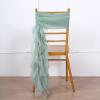 Balsa Circle 10 Eucalyptus Sage Curly Chiffon Chair Sashes Bows Ties - Wedding Ceremony Reception Decorations Supplies Wholesale view 2
