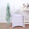 Balsa Circle 10 Eucalyptus Sage Curly Chiffon Chair Sashes Bows Ties - Wedding Ceremony Reception Decorations Supplies Wholesale view 3