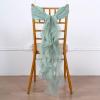 Balsa Circle 10 Eucalyptus Sage Curly Chiffon Chair Sashes Bows Ties - Wedding Ceremony Reception Decorations Supplies Wholesale view 4