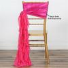 10 Fuchsia Curly Chiffon Chair Sashes Bows Ties - Wedding Party Ceremony Reception Decorations Cheap Supplies Wholesale view 4