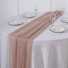 12 pcs 72-Inch Dusty Rose Extra Long Premium Chiffon Table Top Runners Wedding Party Linens Dinner Reception Decorations view 2