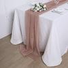 12 pcs 72-Inch Dusty Rose Extra Long Premium Chiffon Table Top Runners Wedding Party Linens Dinner Reception Decorations view 4