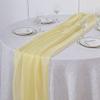 12 pcs 72-Inch Yellow Extra Long Premium Chiffon Table Top Runners - Wedding Party Linens Dinner Reception Decorations view 2