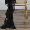 10 Black Curly Chiffon Chair Sashes Bows Ties - Wedding Party Ceremony Reception Decorations Cheap Supplies Wholesale view 2