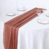 12 pcs 72-Inch Extra Terracotta Long Premium Chiffon Table Top Runners - Wedding Linens Dinner Reception Decorations view 2