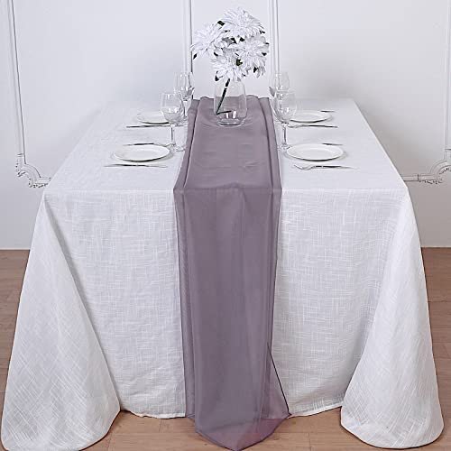 10 pcs 72-Inch Violet Extra Long Premium Chiffon Table Top Runners Wedding Party Linens Dinner Reception Decorations