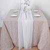 12 pcs 72-Inch White Extra Long Premium Chiffon Table Top Runners - Wedding Party Linens Dinner Reception Decorations view 1