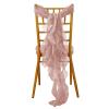 10 Dusty Rose Curly Chiffon Chair Sashes Bows Ties - Wedding Party Ceremony Reception Decorations Cheap Supplies view 1