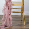 10 Dusty Rose Curly Chiffon Chair Sashes Bows Ties - Wedding Party Ceremony Reception Decorations Cheap Supplies view 2