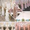 10 Dusty Rose Curly Chiffon Chair Sashes Bows Ties - Wedding Party Ceremony Reception Decorations Cheap Supplies view 3