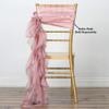 10 Dusty Rose Curly Chiffon Chair Sashes Bows Ties - Wedding Party Ceremony Reception Decorations Cheap Supplies view 4