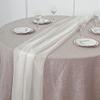 10 pcs 72-Inch Ivory Extra Long Premium Chiffon Table Top Runners - Wedding Party Linens Dinner Reception Decorations view 2