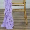Balsa Circle 10 Lavender Curly Chiffon Chair Sashes Bows Ties - Wedding Party Ceremony Reception Decorations Cheap Supplies Wholesale view 3