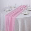 10 pcs 72-Inch Pinkl Extra Long Premium Chiffon Table Top Runners - Wedding Party Linens Dinner Reception Decorations view 2