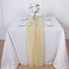 12 pcs 72-Inch Champagne Extra Long Premium Chiffon Table Top Runners Wedding Party Linens Dinner Reception Decorations view 1