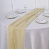 12 pcs 72-Inch Champagne Extra Long Premium Chiffon Table Top Runners Wedding Party Linens Dinner Reception Decorations view 2