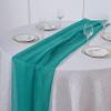 12 pcs 72-Inch Turquoise Extra Long Premium Chiffon Table Top Runners Wedding Party Linens Dinner Reception Decorations view 2