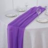 12 pcs 72-Inch Purple Extra Long Premium Chiffon Table Top Runners - Wedding Party Linens Dinner Reception Decorations view 2