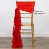 10 Red Curly Chiffon Chair Sashes Bows Ties - Wedding Party Ceremony Reception Decorations Cheap Supplies Wholesale view 2