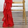 10 Red Curly Chiffon Chair Sashes Bows Ties - Wedding Party Ceremony Reception Decorations Cheap Supplies Wholesale view 3