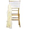 BalsaCircle 10 Ivory Curly Chiffon Chair Sashes Bows Ties - Wedding Party Ceremony Reception Decorations Cheap Supplies Wholesale view 1