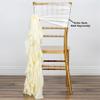 BalsaCircle 10 Ivory Curly Chiffon Chair Sashes Bows Ties - Wedding Party Ceremony Reception Decorations Cheap Supplies Wholesale view 2