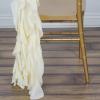 BalsaCircle 10 Ivory Curly Chiffon Chair Sashes Bows Ties - Wedding Party Ceremony Reception Decorations Cheap Supplies Wholesale view 4