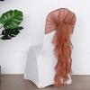 10 Terracotta Curly Chiffon Chair Sashes Bows Ties - Wedding Ceremony Reception Decorations Cheap Supplies Wholesale view 2