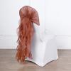 10 Terracotta Curly Chiffon Chair Sashes Bows Ties - Wedding Ceremony Reception Decorations Cheap Supplies Wholesale view 4