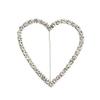 10 Silver Heart Rhinestones Chair Sashes Buckles Pin - Wedding Party Ceremony Reception Decorations Cheap Supplies view 1