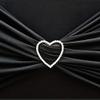 10 Silver Heart Rhinestones Chair Sashes Buckles Pin - Wedding Party Ceremony Reception Decorations Cheap Supplies view 3