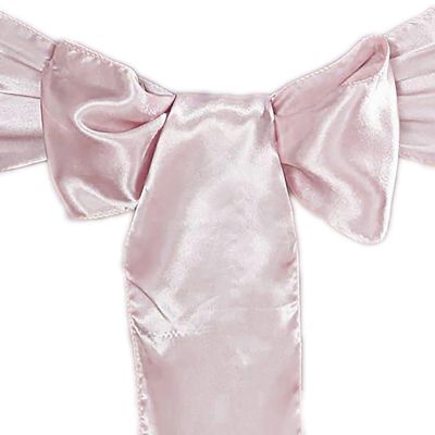 50 Blush Satin Chair Sashes Bows Ties for Wedding Decorations Party Supplies Events Chair Covers Decor Banquet Reception