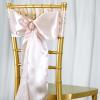 50 Blush Satin Chair Sashes Bows Ties for Wedding Decorations Party Supplies Events Chair Covers Decor Banquet Reception view 2