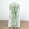 10 Sage Green Curly Chiffon Chair Sashes Bows Ties - Wedding Ceremony Reception Decorations Cheap Supplies Wholesale view 1