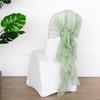 10 Sage Green Curly Chiffon Chair Sashes Bows Ties - Wedding Ceremony Reception Decorations Cheap Supplies Wholesale view 2