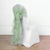 10 Sage Green Curly Chiffon Chair Sashes Bows Ties - Wedding Ceremony Reception Decorations Cheap Supplies Wholesale view 3